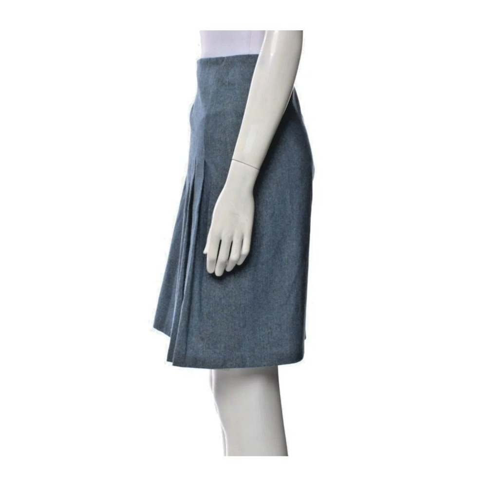 Ulla Johnson Blue 100% Acetate Slim Skirt Size 10 Quiet Luxury Designer